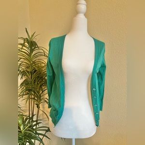 J.Crew teal cotton cardigan